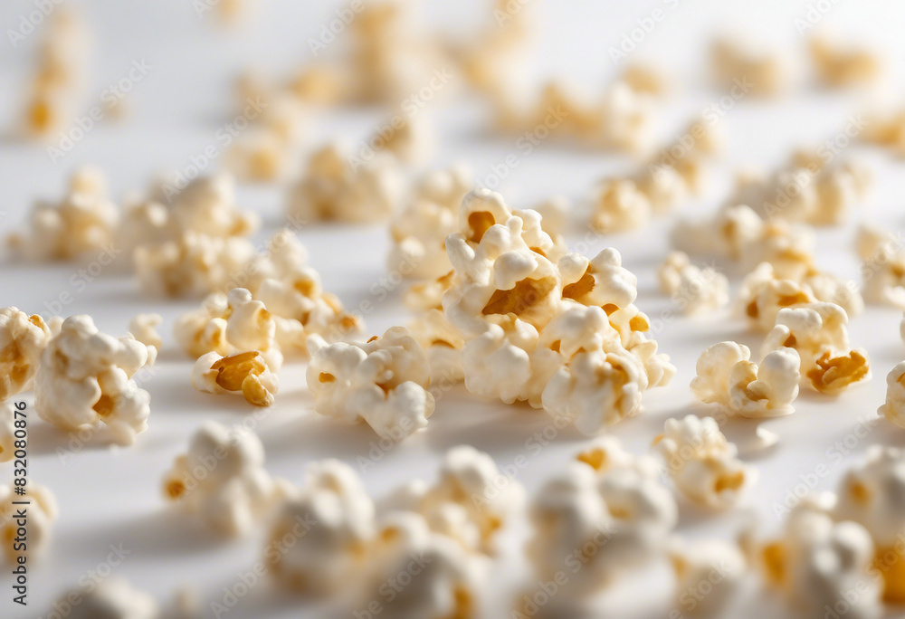 Falling popcorn isolated on white background Falling popcorn isolated on white background
