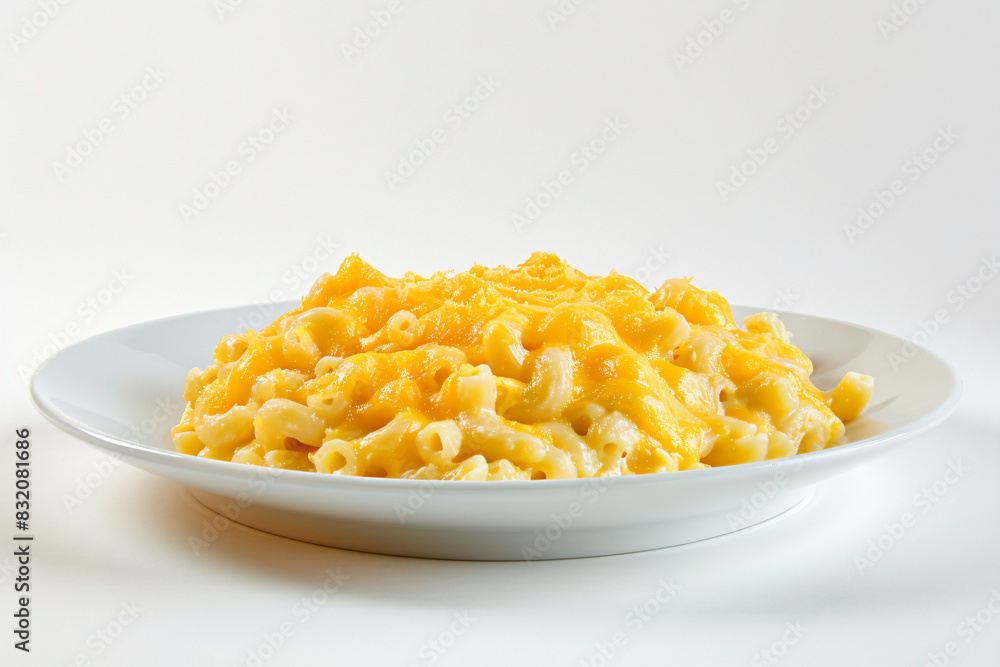 a white plate of macaroni and cheese a white plate of macaroni and cheese