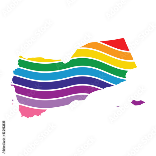 yemen swoosh silhouette rainbow map