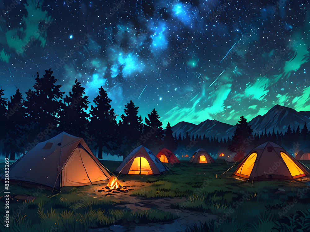 camping in the night camping in the night