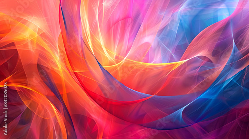 Colorful abstract swirls with vibrant hues and dynamic motion