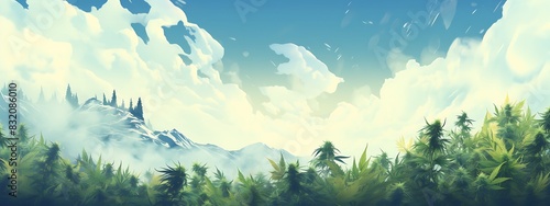background illustration of marijuana fields