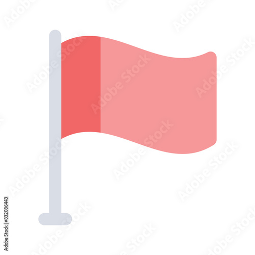 Waving flag vector of destination in trendy style