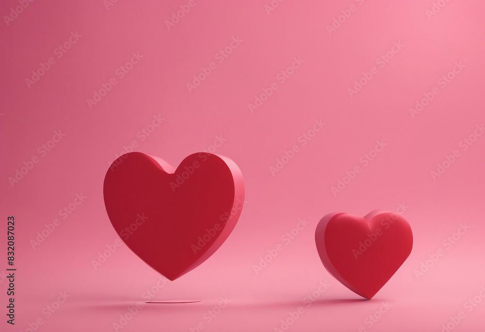 Valentine concept 3d red heart in speech bubble object isolated on pink background for graphic decor Valentine concept 3d red heart in speech bubble object isolated on pink background for graphic decor