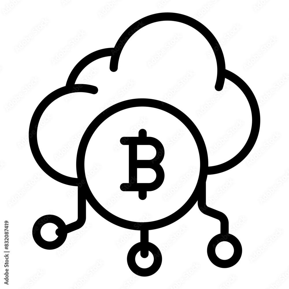 A perfect design icon of cloud bitcoin
A perfect design icon of cloud bitcoin