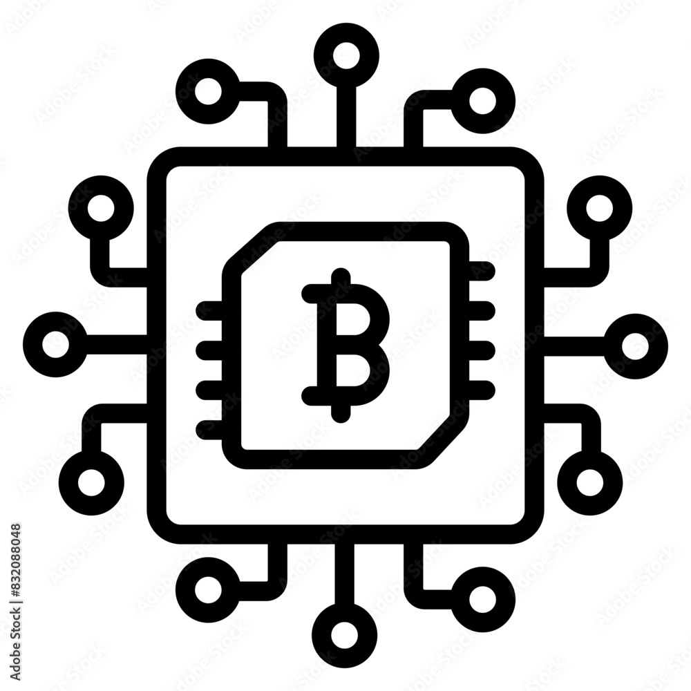 A unique design icon of bitcoin processor
A unique design icon of bitcoin processor