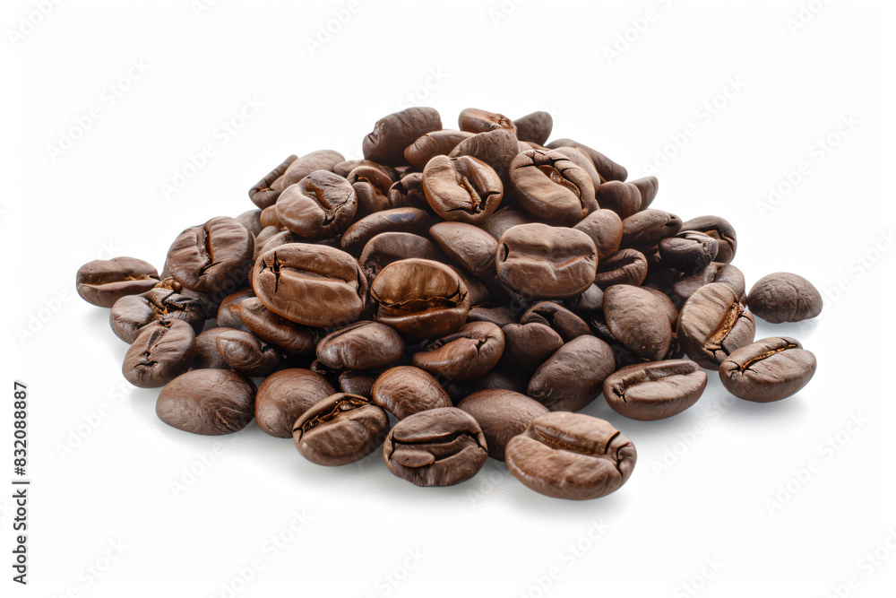 a pile of coffee beans on a white surface a pile of coffee beans on a white surface