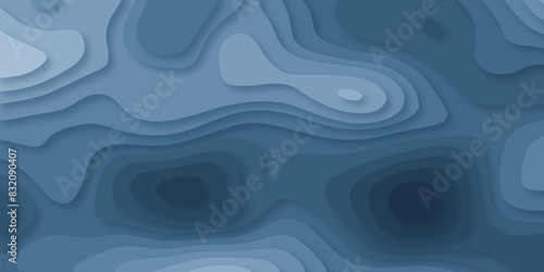 Vector 3D abstract background with paper cut shapes. paper cut topography vector art background banner texture. color wave paper curved reliefs abstract background. Realistic papercut decoration layer