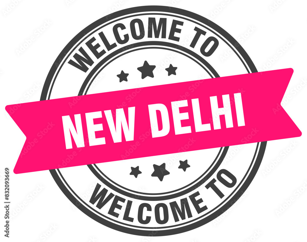 Fototapeta premium Welcome to New Delhi stamp. New Delhi round sign
