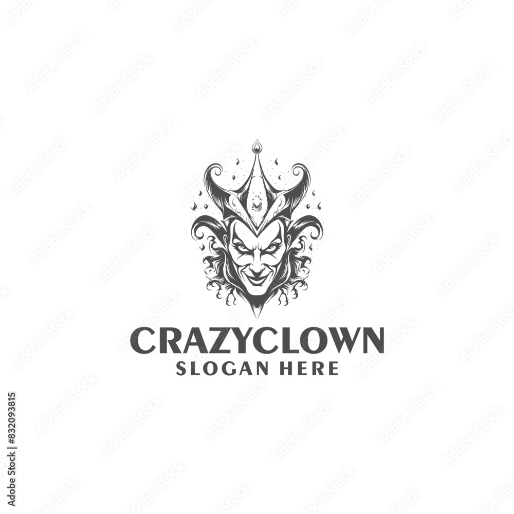 Crazy crown logo vector illustration