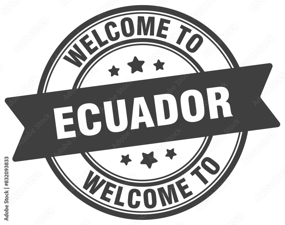 Welcome to Ecuador stamp. Ecuador round sign