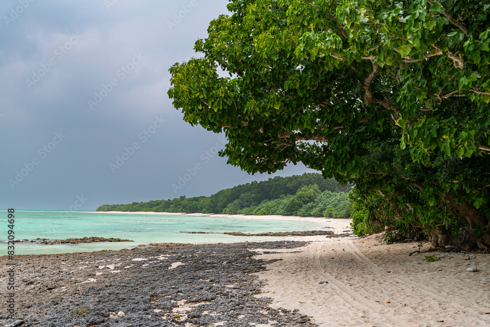 Star sand beach, Taketomi Island National Park, Ishigaki, Yaeyama island group, Japan Star sand beach, Taketomi Island National Park, Ishigaki, Yaeyama island group, Japan