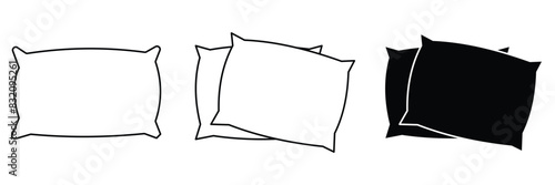 pillow icons set isolated on white background. pillow icon thin line outline linear pillow symbol for logo, web, app, UI. pillow icon simple sign. pillow icon. Pillow. Eps10.