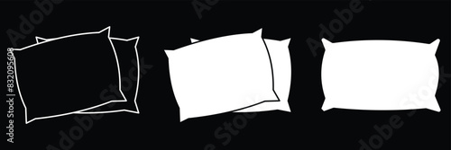 Pillow line icon vector. Pillow icon vector. Pillow sign and symbol. Comfortable fluffy pillow. Eps10.