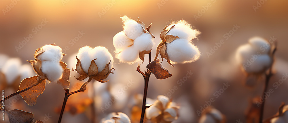 Sprig of Cotton on a Blurred Background Sprig of Cotton on a Blurred Background