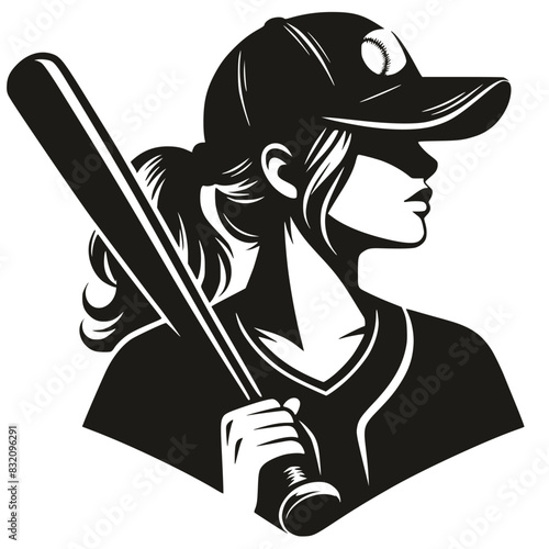 Baseball Girl SVG, Baseball Player SVG, Woman SVG, Softball SVG, Baseball Equipment SVG, Sport SVG, Athlete SVG, Baseball Girl Silhouette, Vector, Clipart, Cut file for Cricut SVG, JPG, PNG