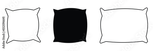 pillow icons set isolated on white background. pillow icon thin line outline linear pillow symbol for logo, web, app, UI. pillow icon simple sign. pillow icon. Pillow. Eps10.