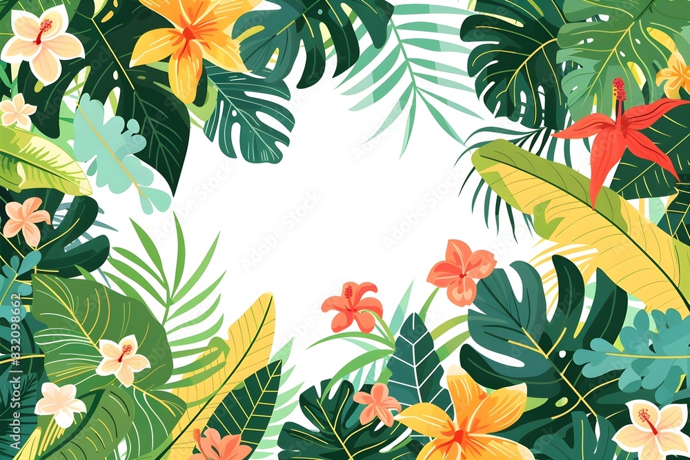 Summer tropical colorful theme frame graphic asset Summer tropical colorful theme frame graphic asset