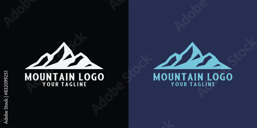 minimalist mountain logo design icon vector template