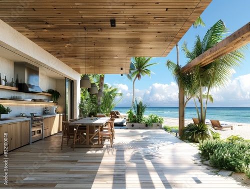 Seamless Transitions Between Indoor and Outdoor Spaces with Beach Views