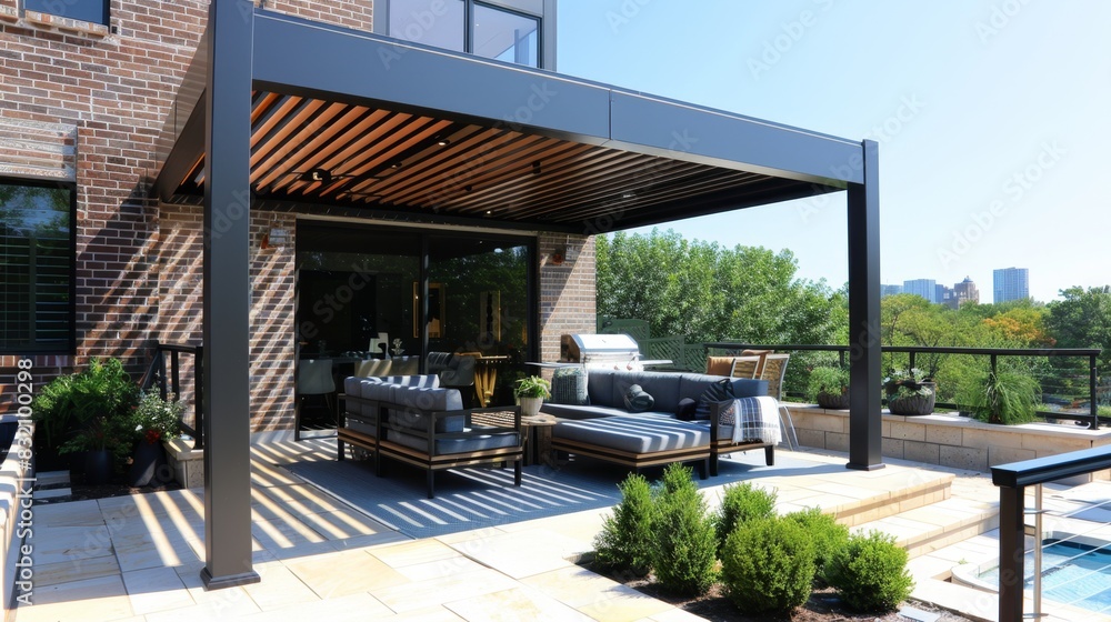 Slatted or Louvered Roof with Adjustable Light Control
Slatted or Louvered Roof with Adjustable Light Control