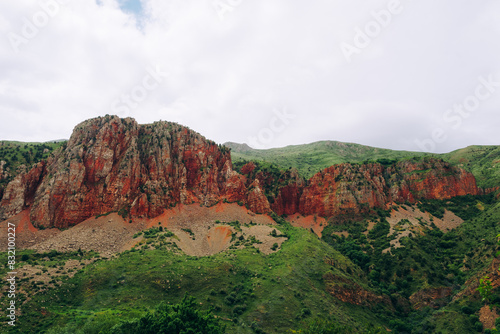 The red mountains of Vayots Dzor at Noravank Monastery, Armenia (Hayastan), Caucasus, Central Asia photo