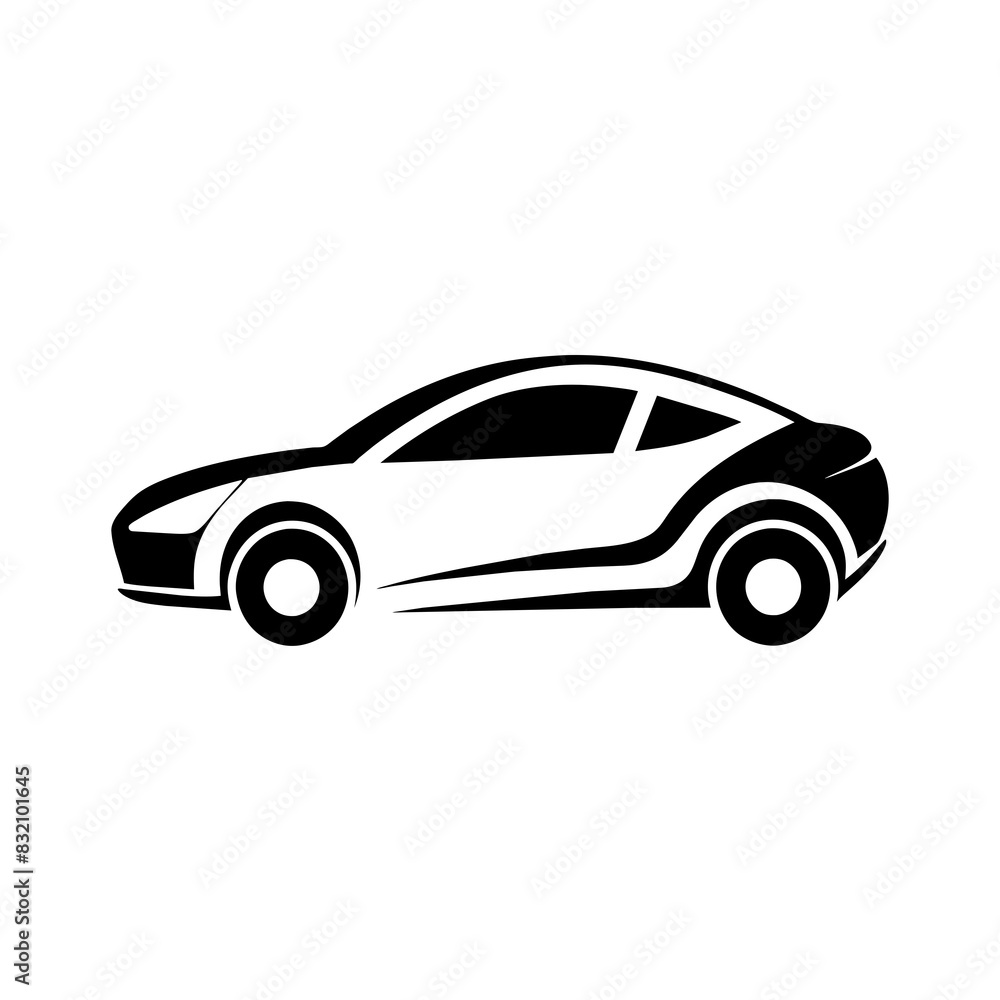 Fototapeta premium Minimalist car logo vector silhouette 