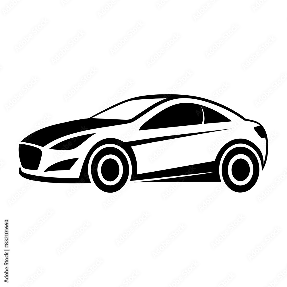 Minimalist car logo vector silhouette 