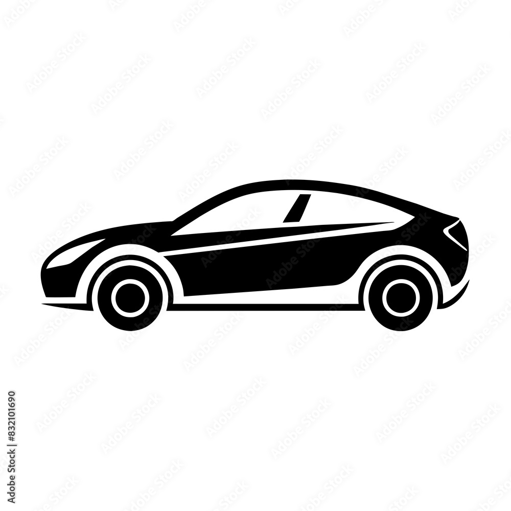 Minimalist car logo vector silhouette 