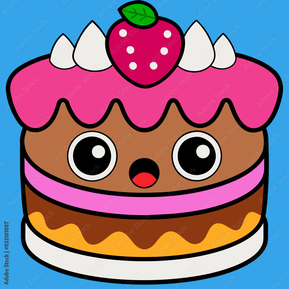 Funny cute cake vector illustration Funny cute cake vector illustration