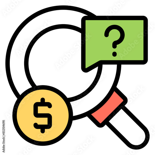 Creative design icon of search money

