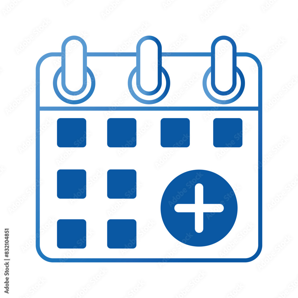 Flat vector icon for adding new calendar events in scheduling apps and websites Flat vector icon for adding new calendar events in scheduling apps and websites