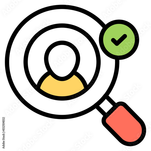 A flat design icon of search candidate

