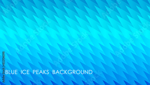 Horizontal blue iceberg peaks abstract background with cold crystal effect, cover, site presentation in HD format. UI template layout for web design of internet products. Vector banner