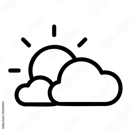 partly cloudy outline style icon