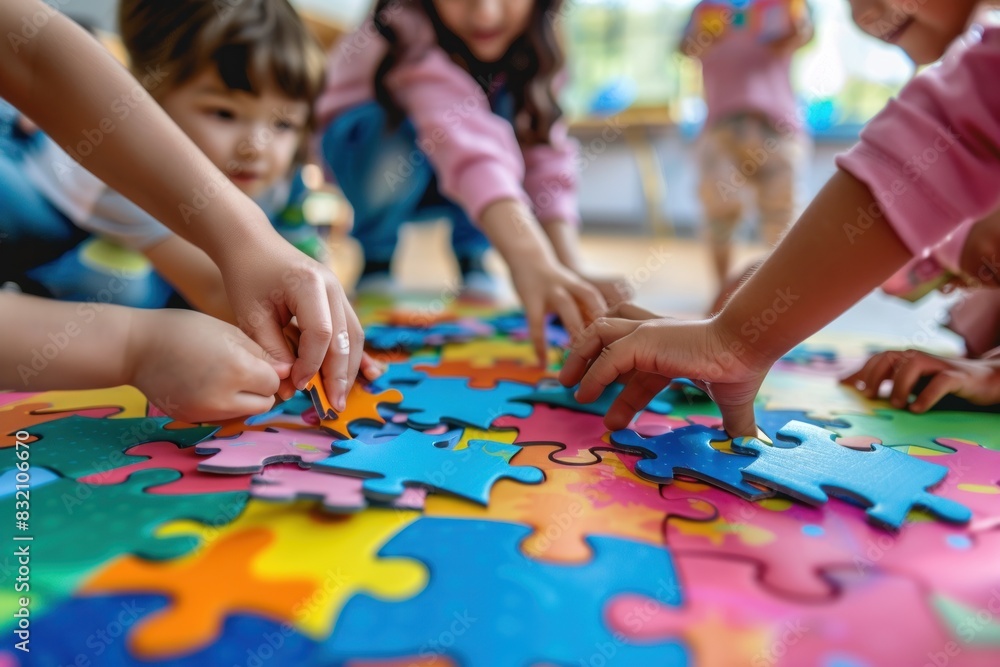 Obraz premium Activities within the kindergarten classroom