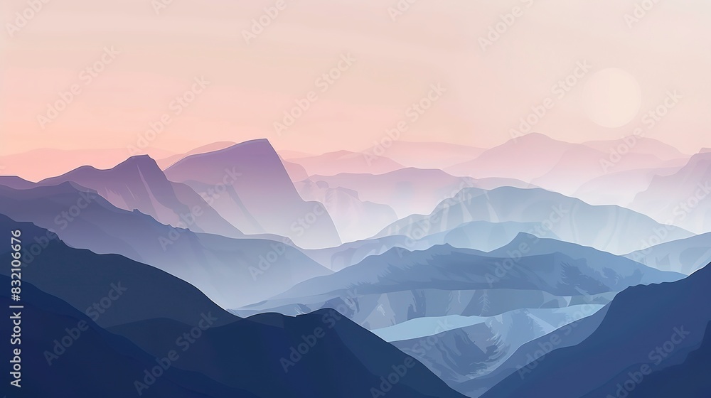 Wide-angle mountain landscapes poster flat design top view breathtaking expanses theme water color Triadic Color Scheme Wide-angle mountain landscapes poster flat design top view breathtaking expanses theme water color Triadic Color Scheme