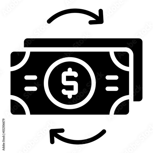 A trendy design icon of cash

