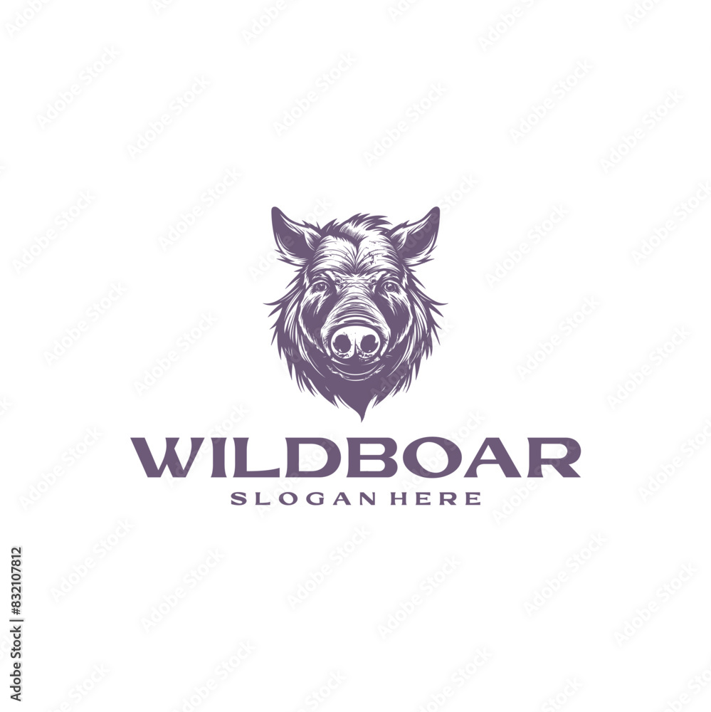 Wild boar logo vector illustration Wild boar logo vector illustration