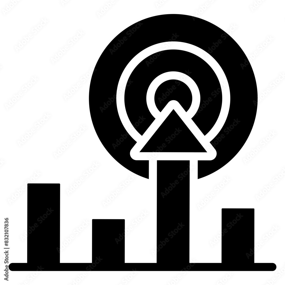 A trendy design icon of graph target
A trendy design icon of graph target