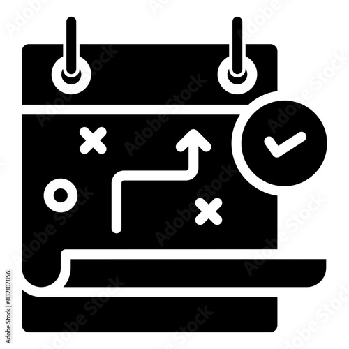 A solid design icon of strategy

