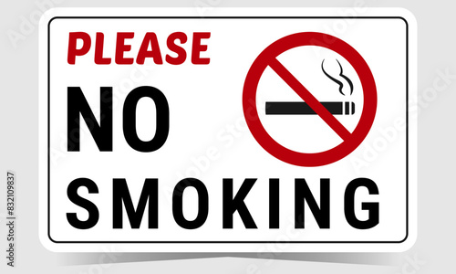 Free Download Please No Smoking prohibition sign with symbol of a lit cigarette - GFXLoad