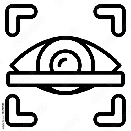 A linear design icon of eye scan

