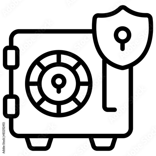 Modern design icon of bank vault security


