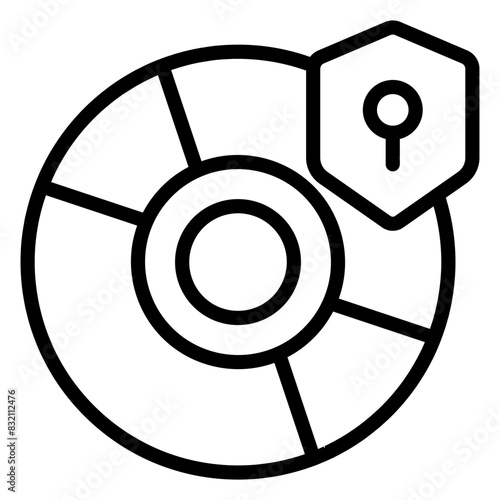 A line design icon of disc security

