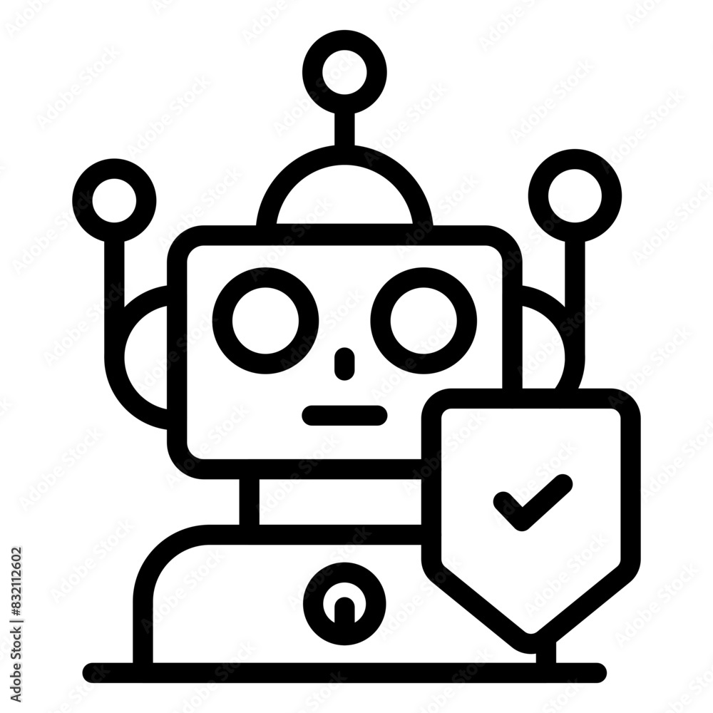 Modern design icon of secure robot

