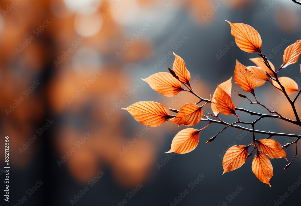 Autumn leaves on tree branch Autumn leaves on tree branch
