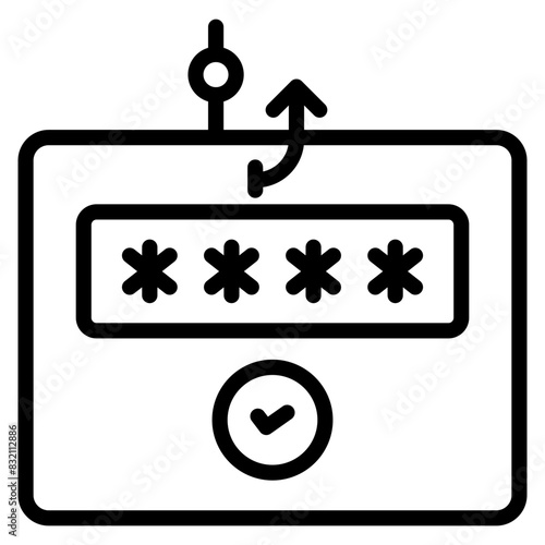 Modern design icon of password phishing

