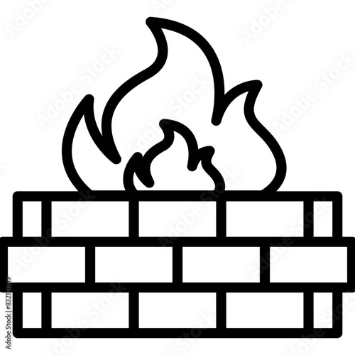 An editable design icon of firewall

