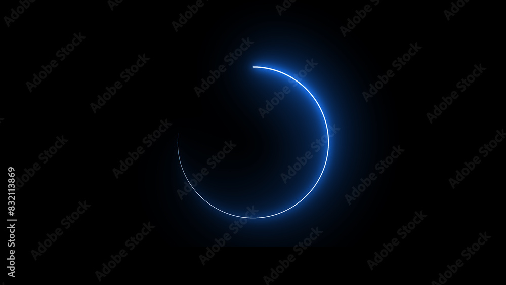 Abstract bright neon frame. The movement of the luminous neon line in a circular path. Web background laser show. Abstract bright neon frame. The movement of the luminous neon line in a circular path. Web background laser show.